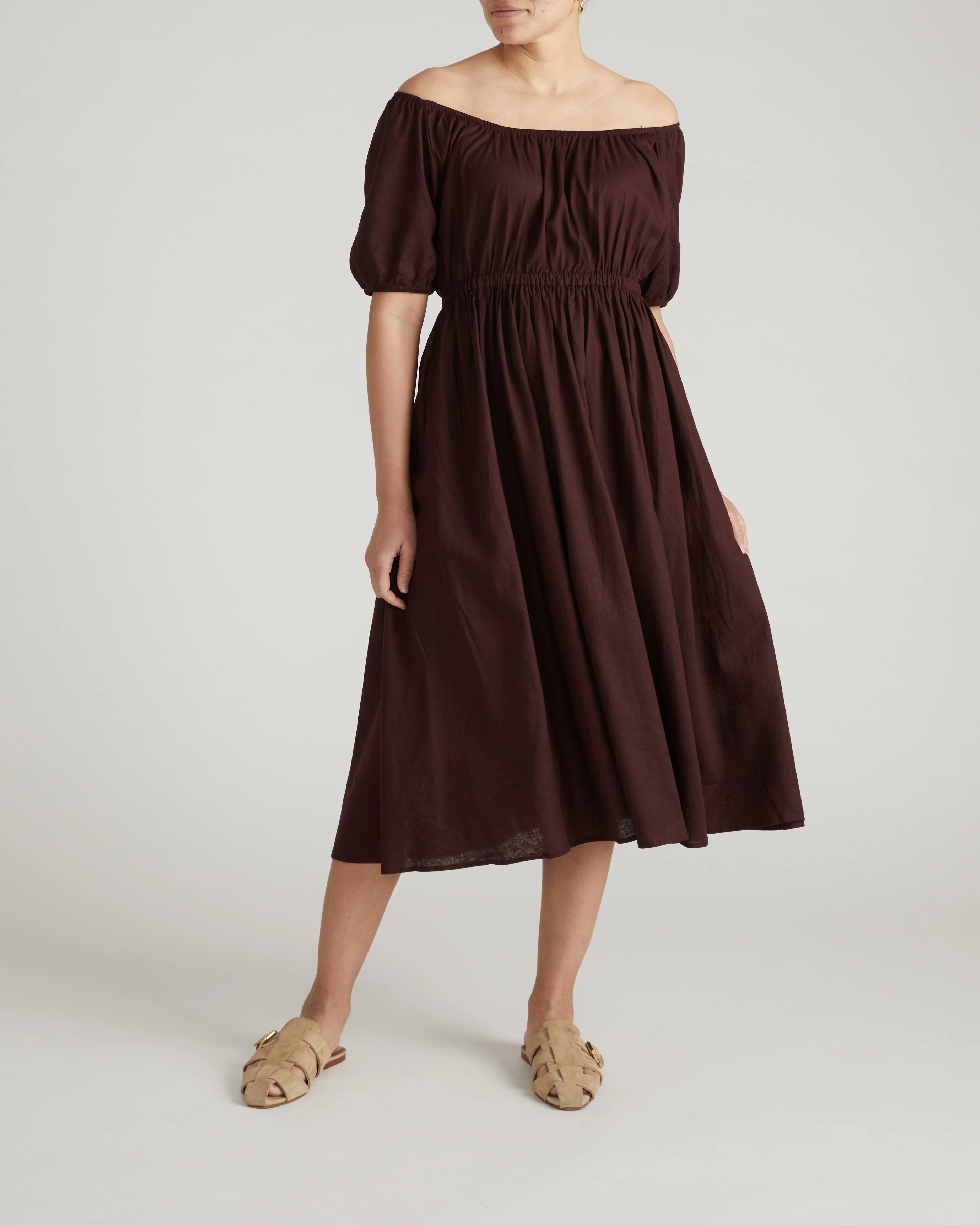 Andrea Linen Blend Dress - Brulee - Image 4
