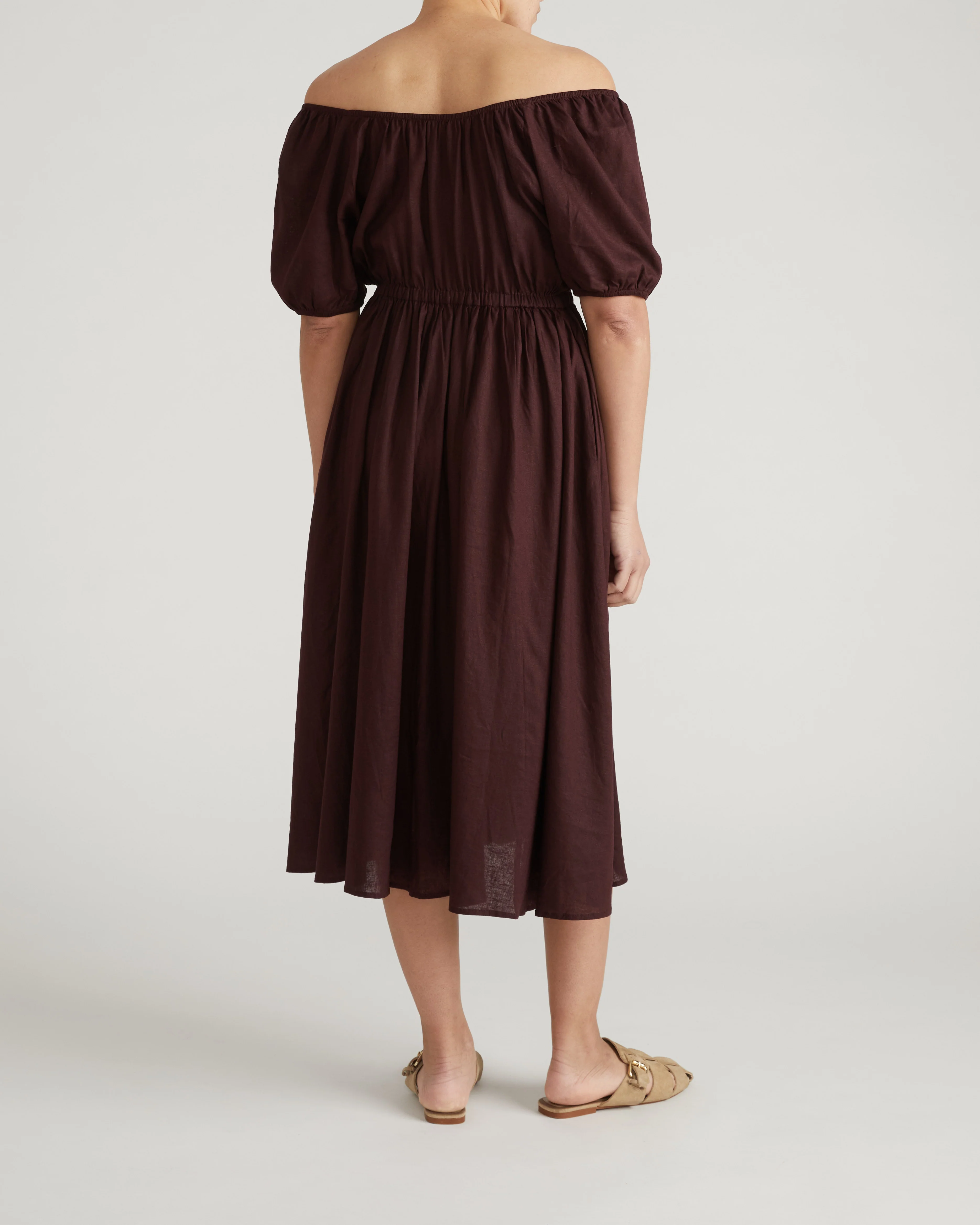 Andrea Linen Blend Dress - Brulee - Image 6