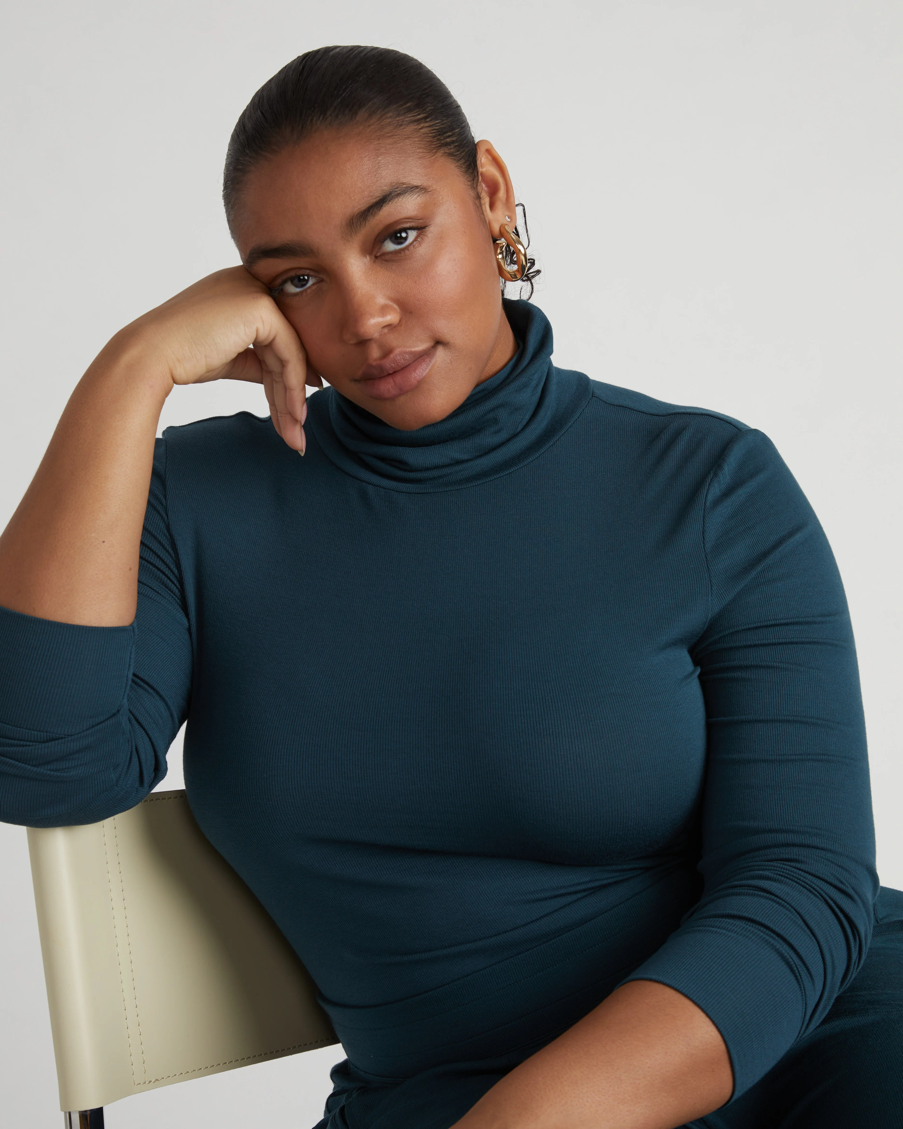Cloud Rib Turtleneck - Deep Sea