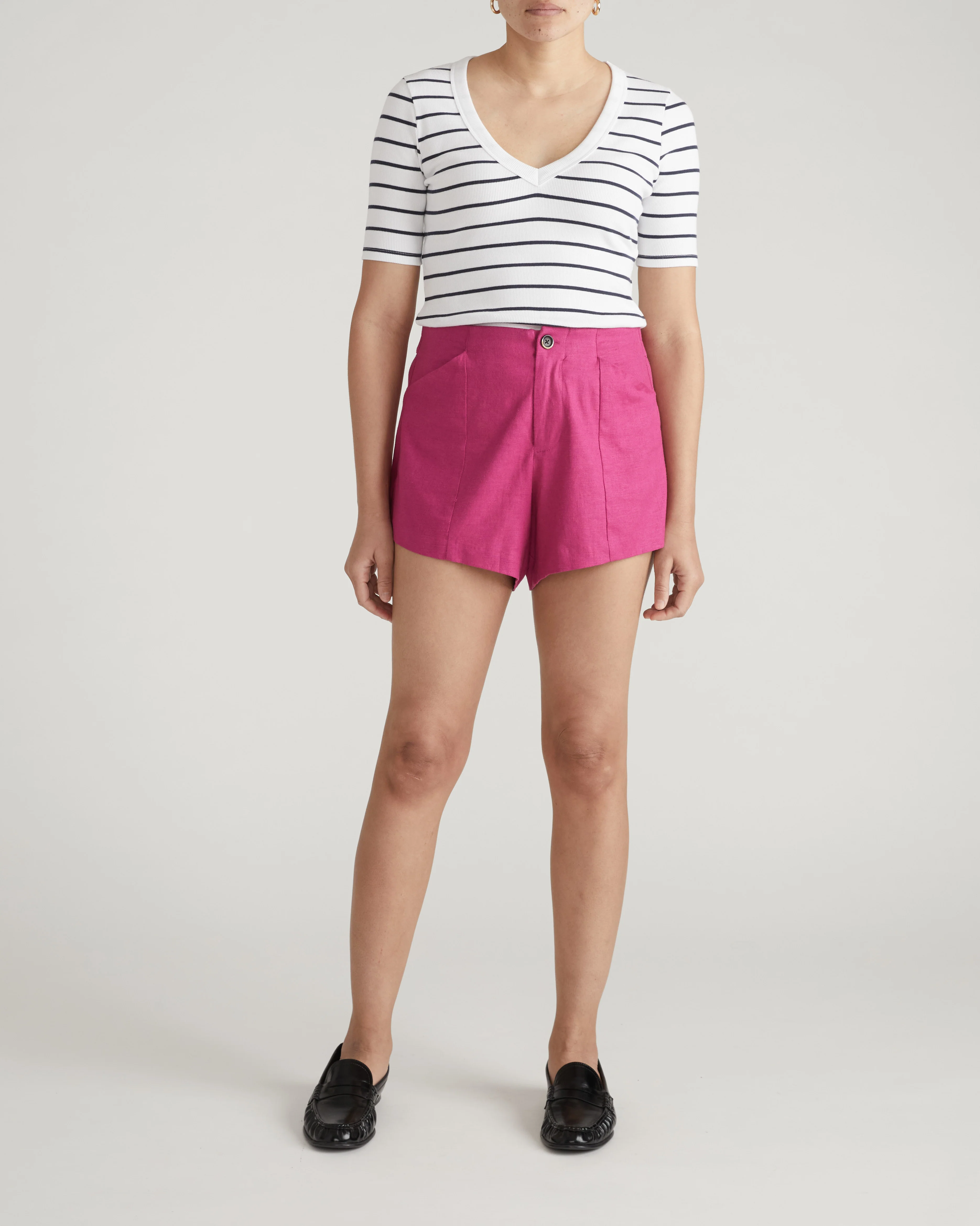 Coastal Linen Shorts - Hyper Pink - Image 5
