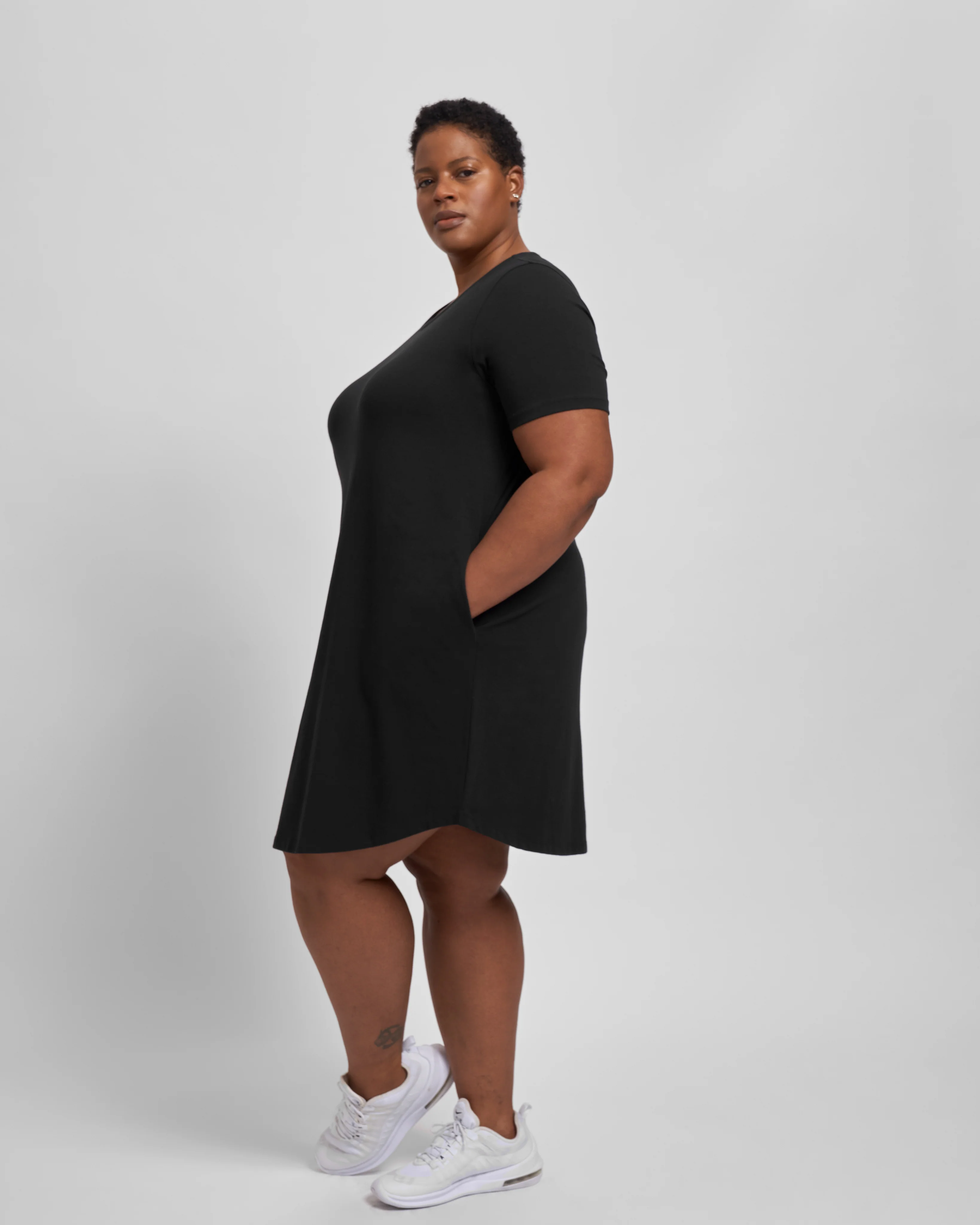 Halie T-Shirt Dress - Black - Image 2
