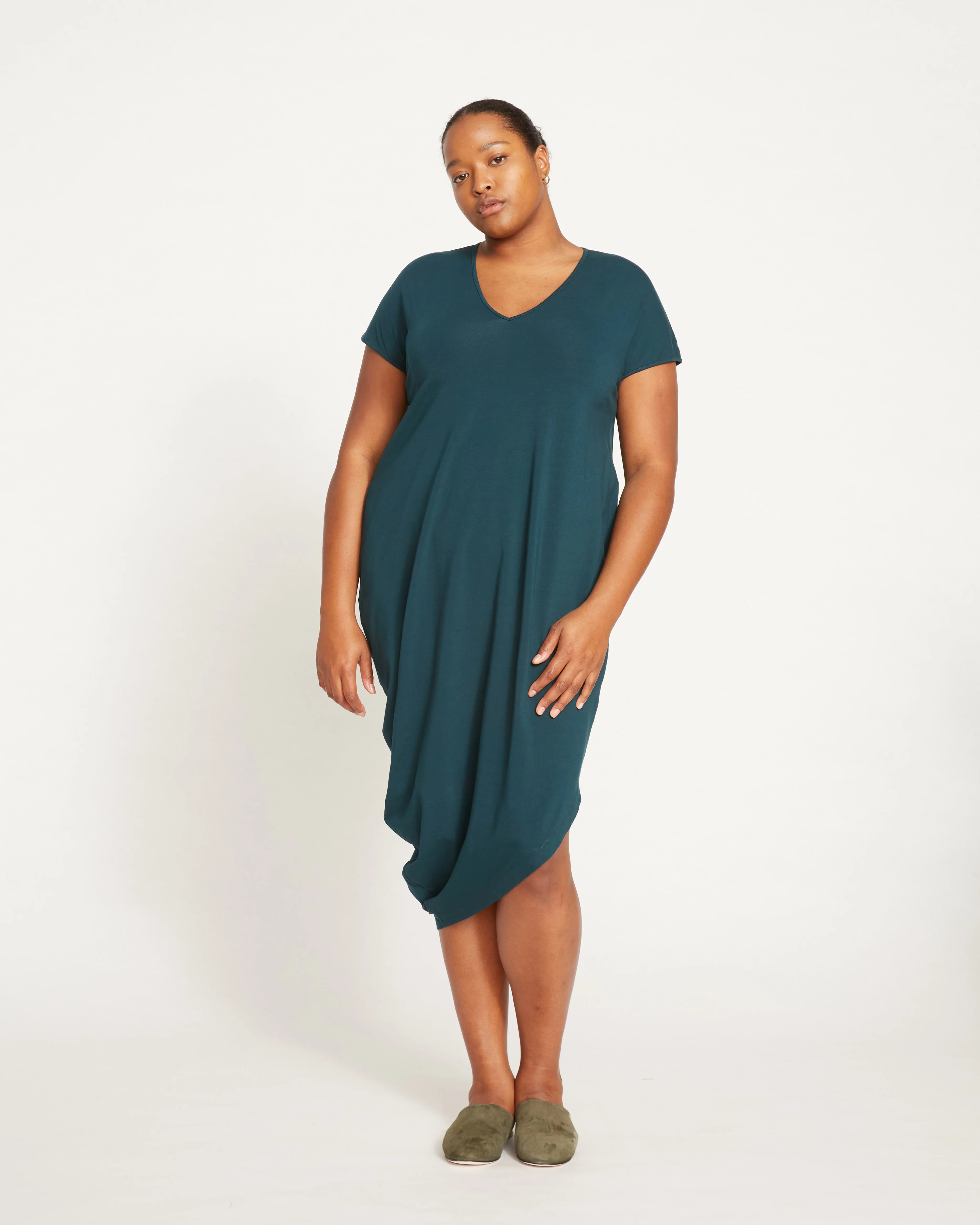 Iconic Geneva V-Neck Dress - Deep Sea