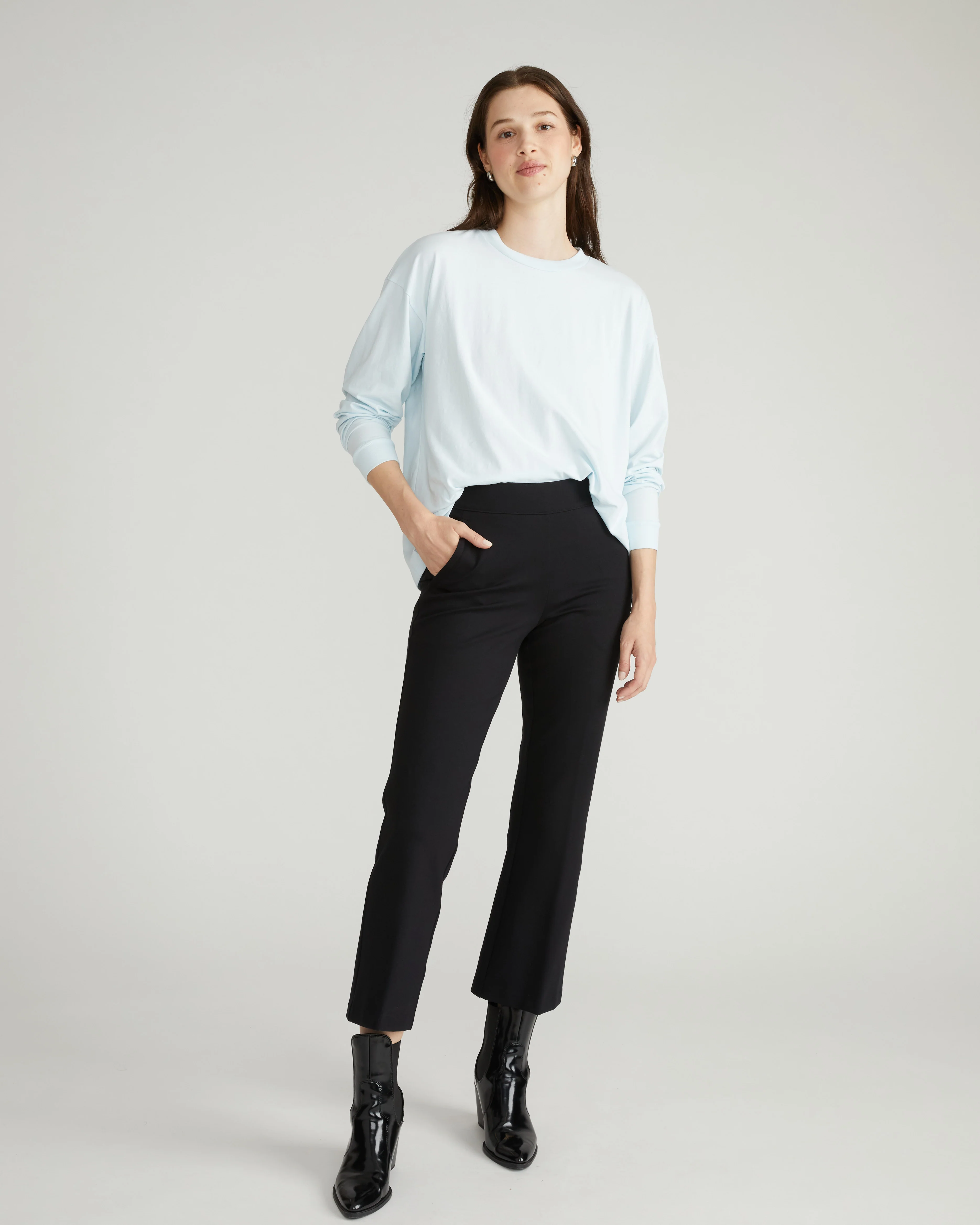 Long Sleeve Relaxed Tee - Silver Blue