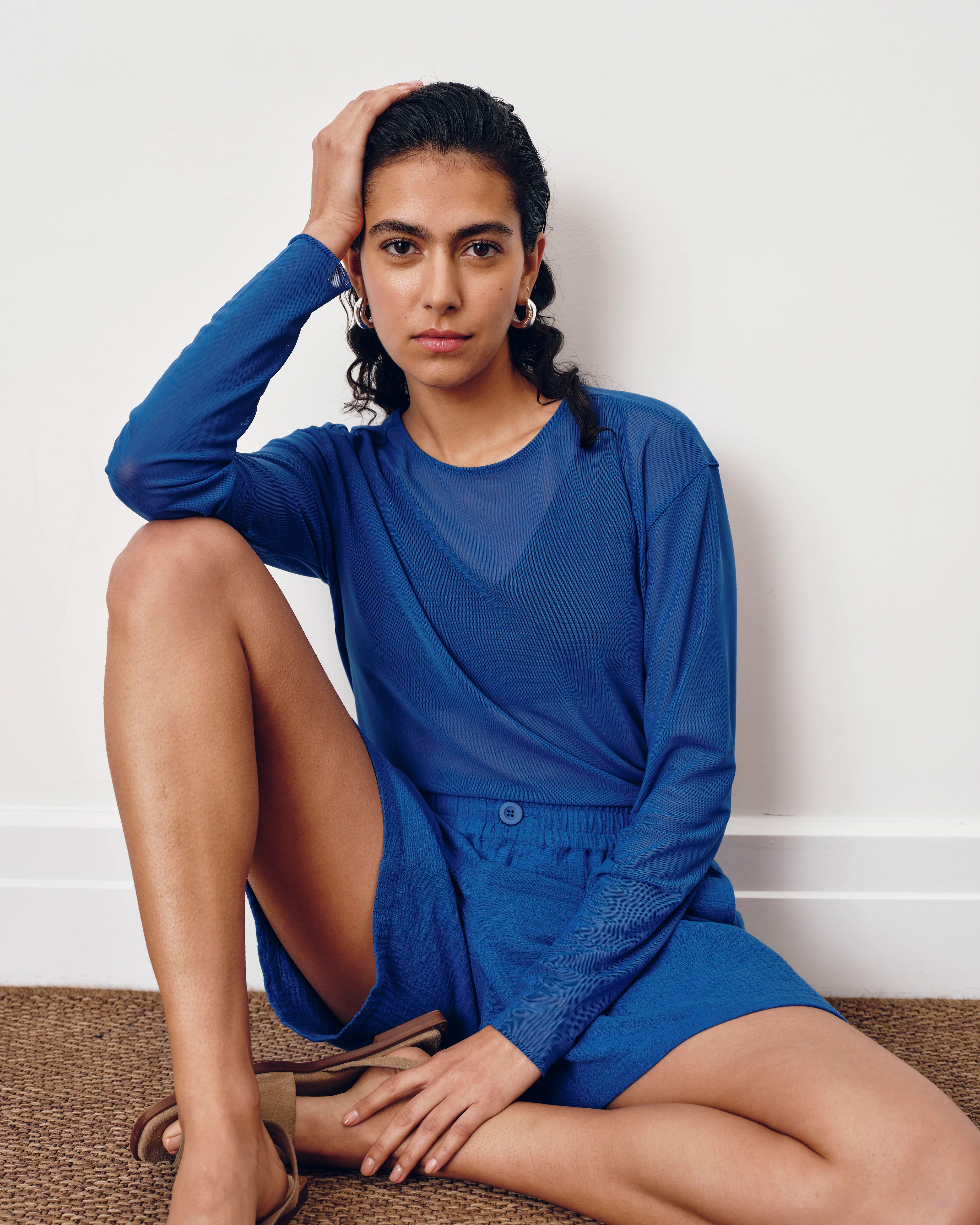 Thames Fog Top - Ultramarine