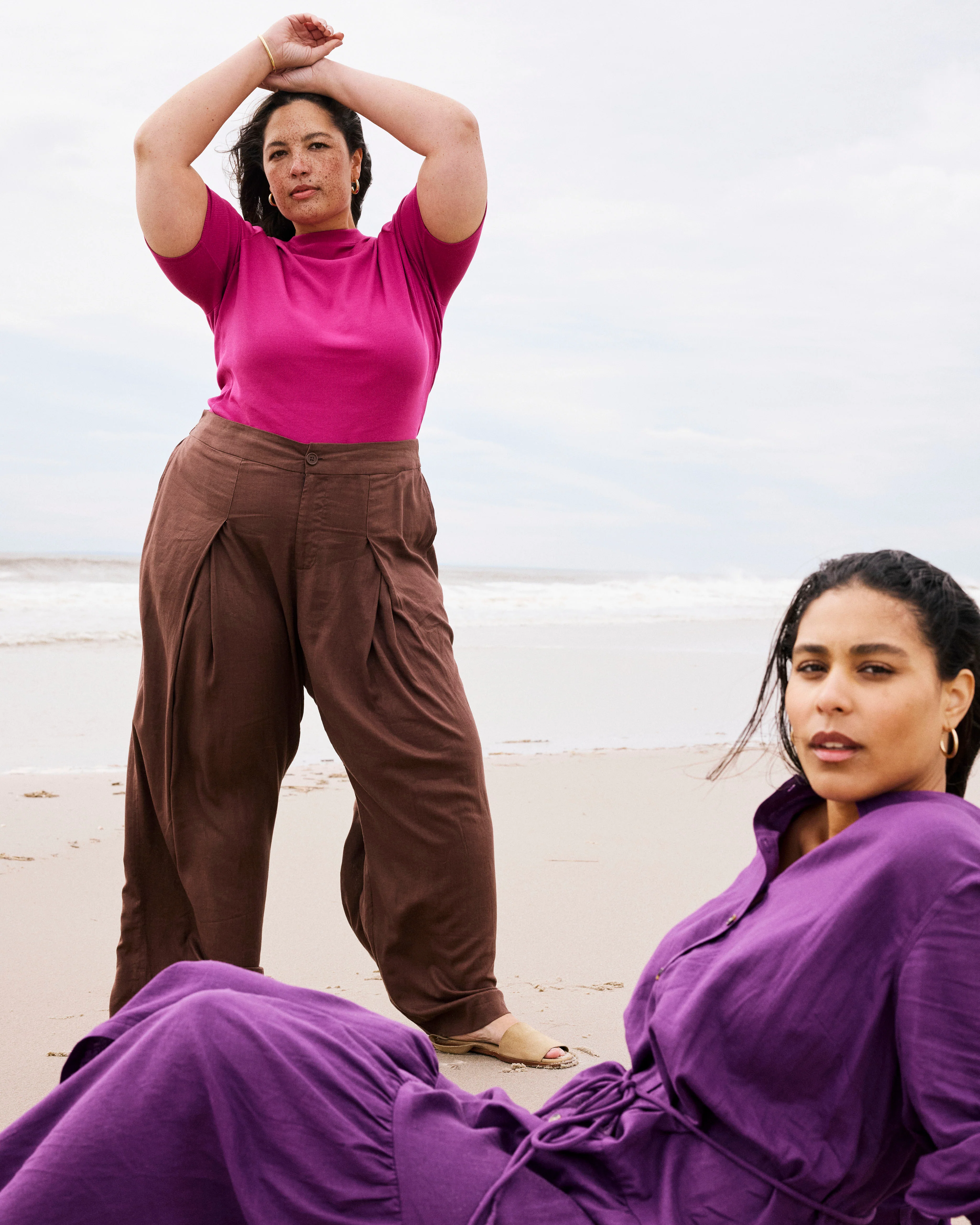 Marley Wide Leg Linen Pants - Peppercorn