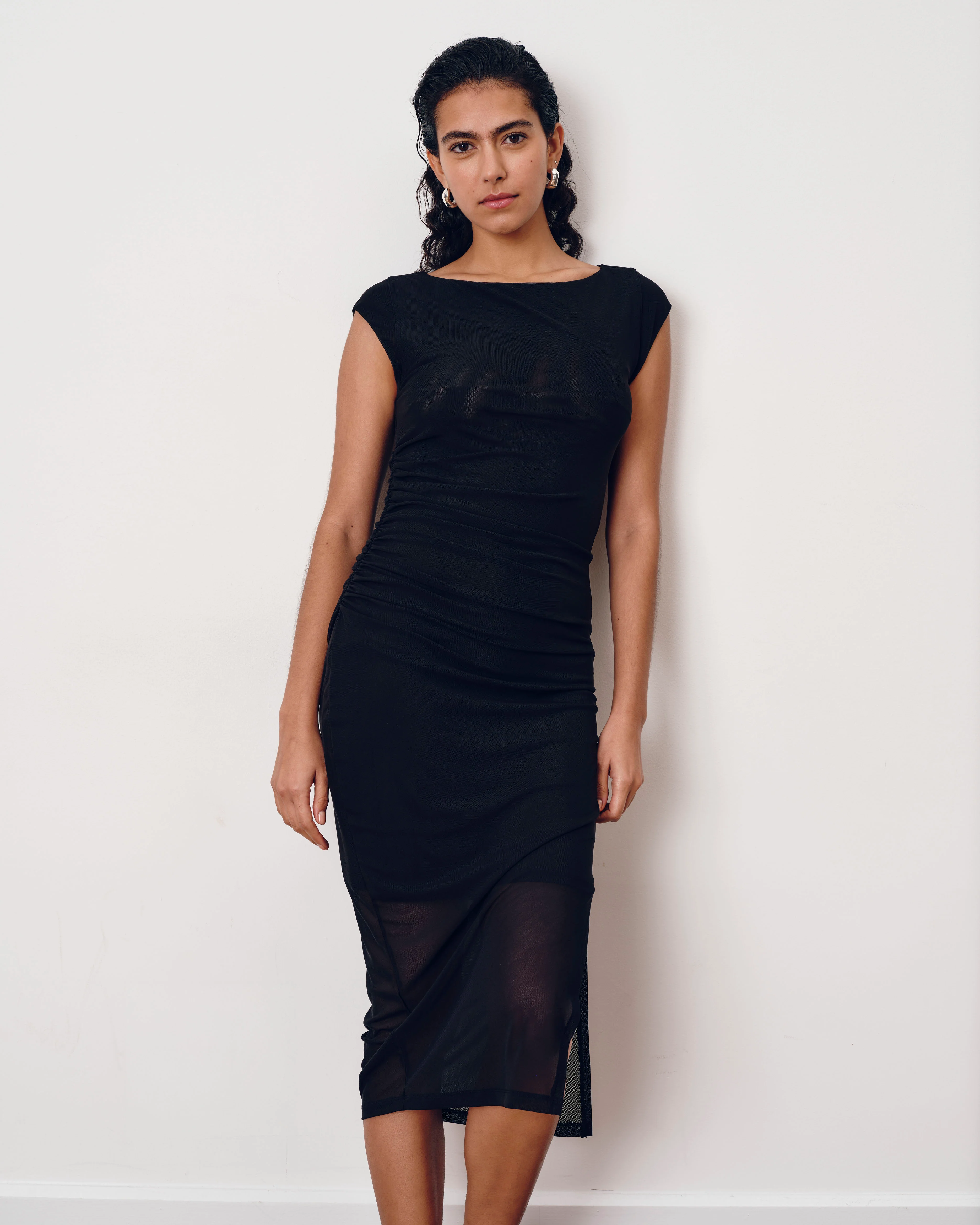Oasis Mesh Dress - Black - Image 2
