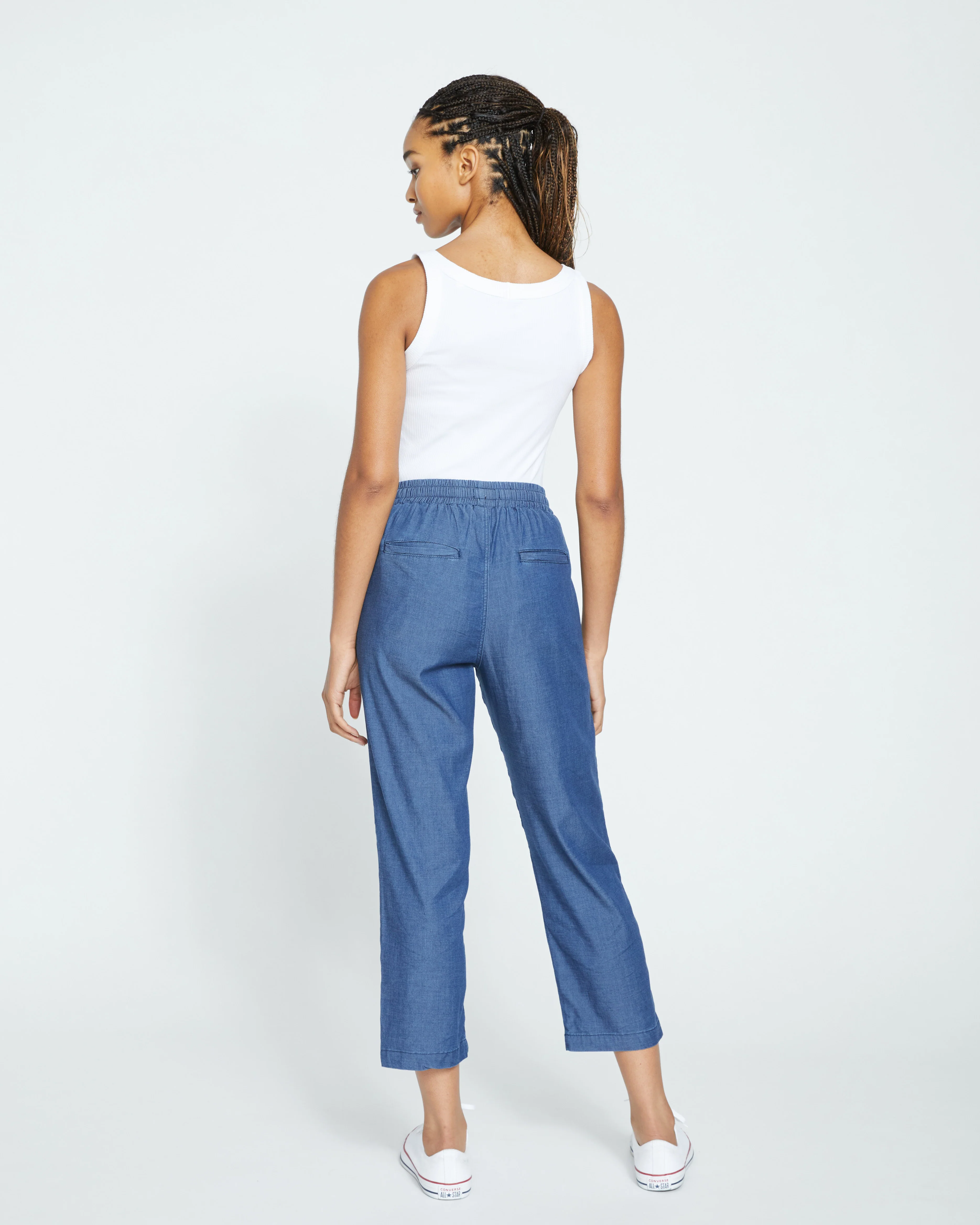 Perfect Tencel Chambray Off-Duty Pants - Midnight Blue - Image 4