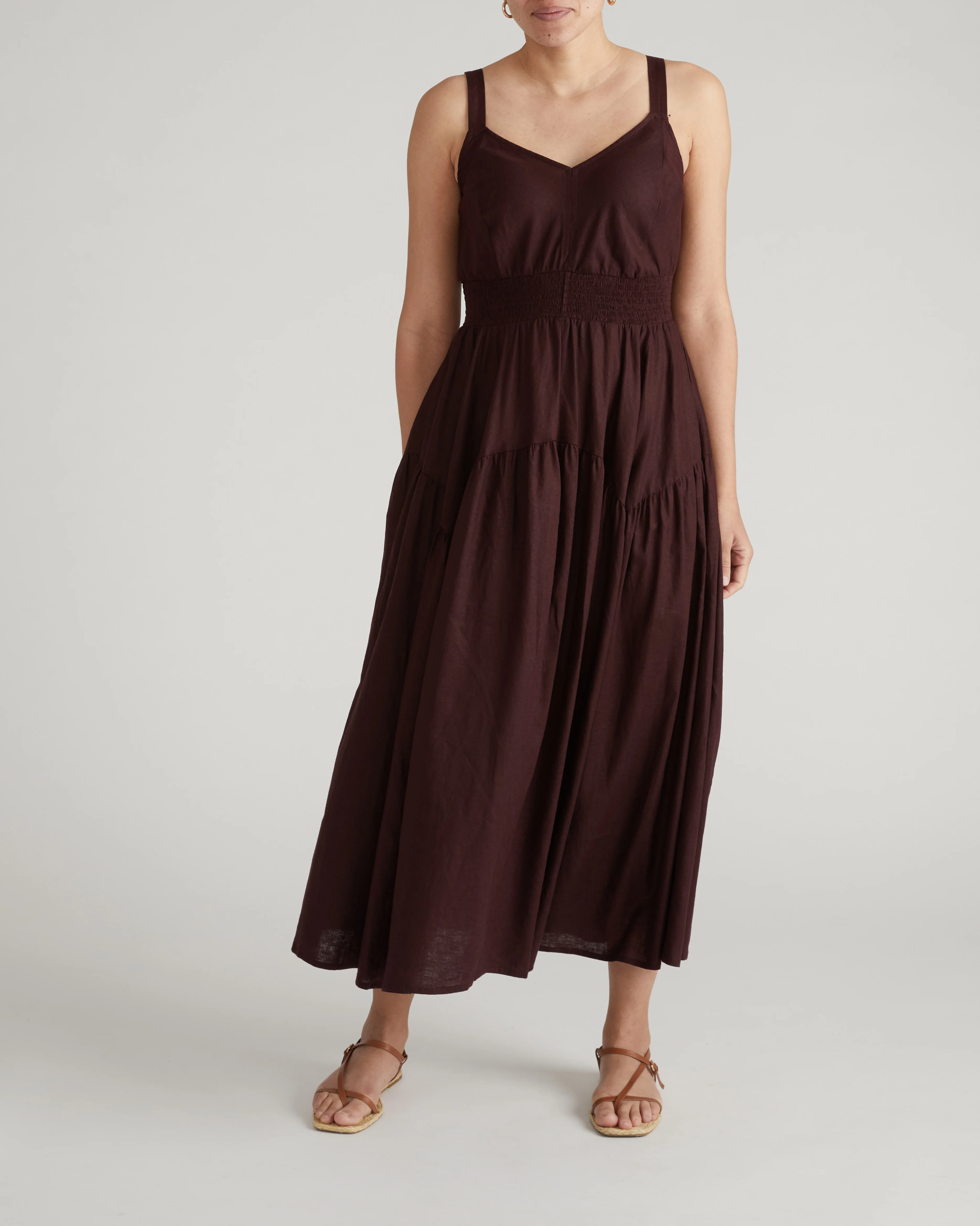 Ruby Smocked Linen Blend Sundress - Brulee - Image 3