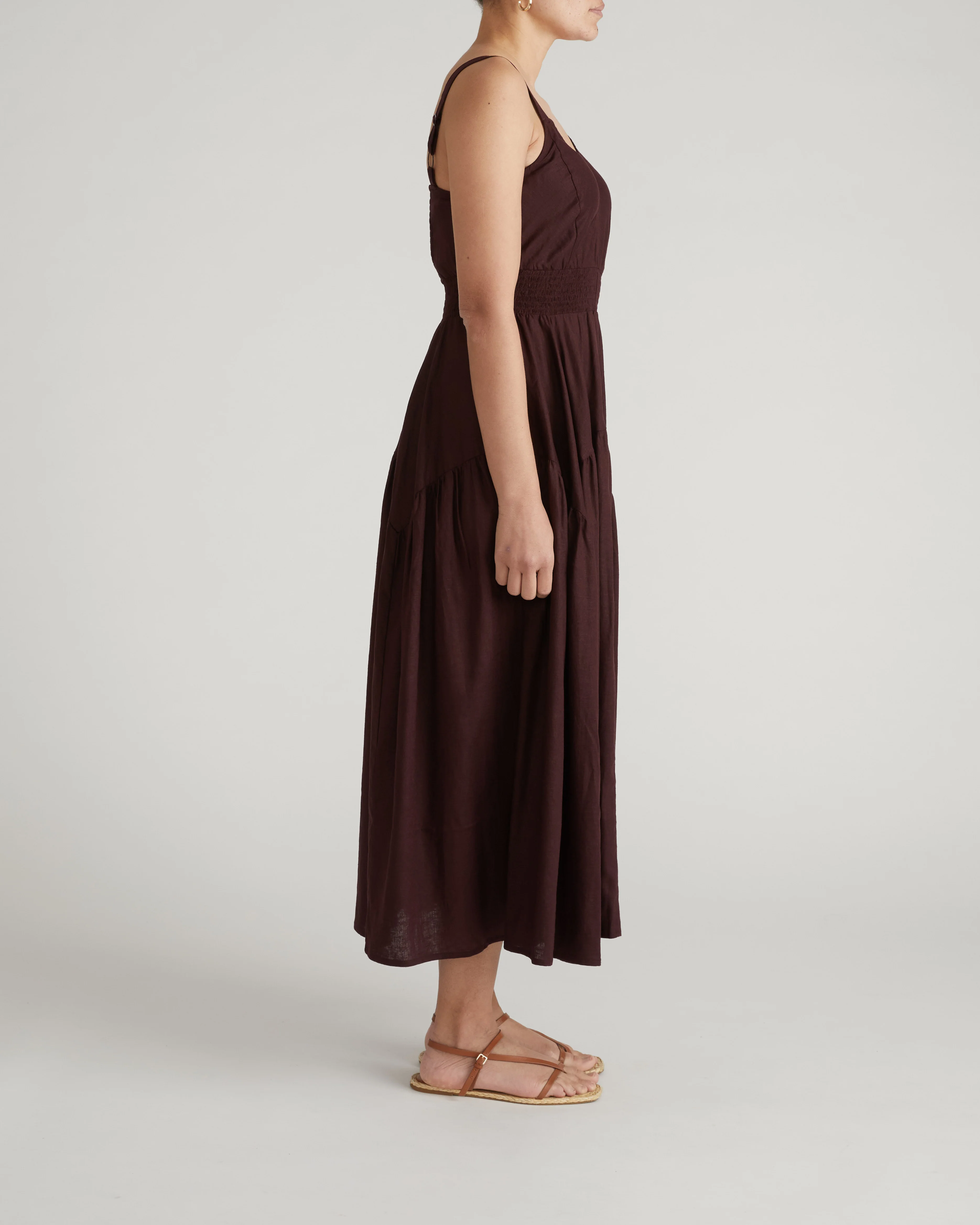 Ruby Smocked Linen Blend Sundress - Brulee - Image 4