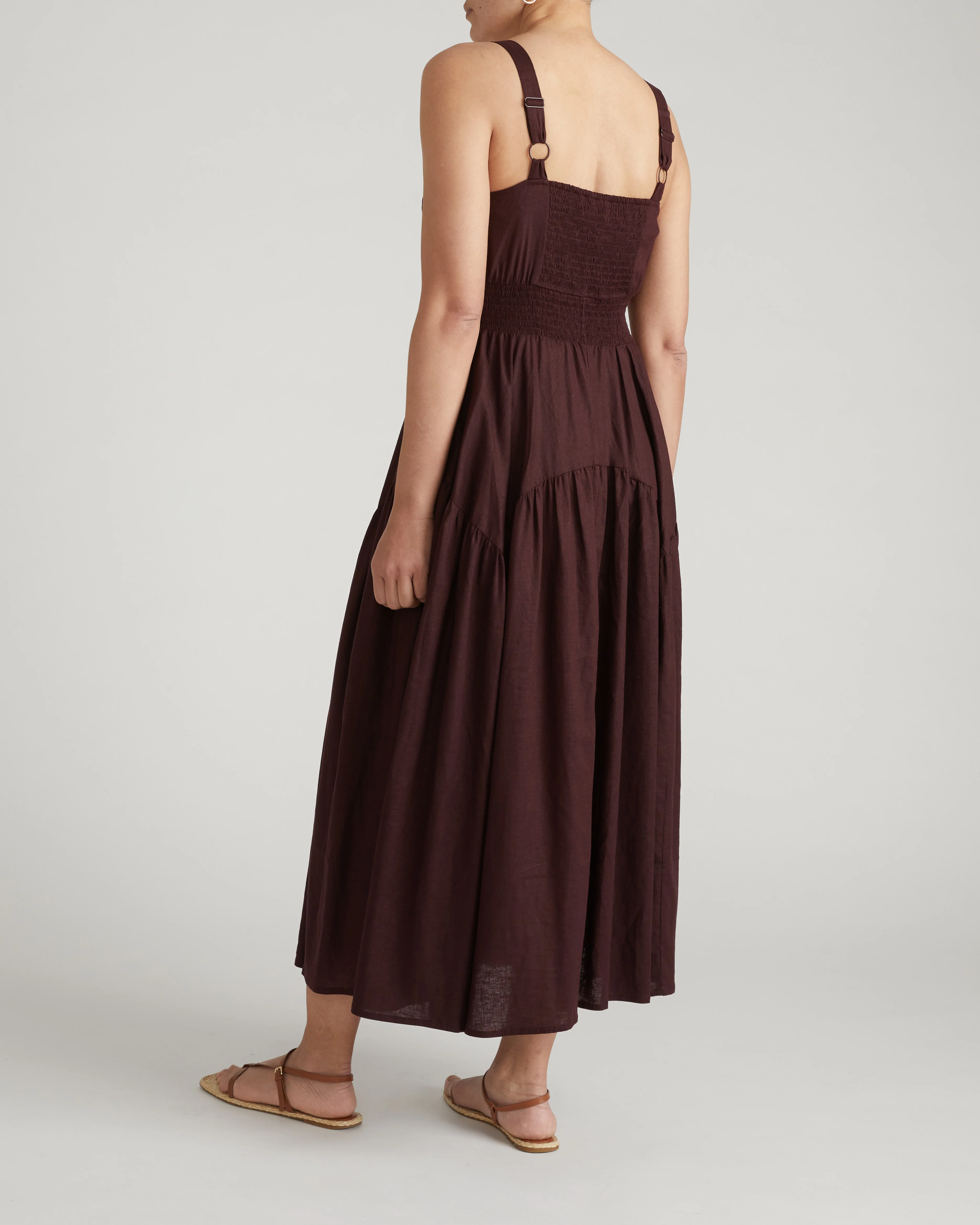 Ruby Smocked Linen Blend Sundress - Brulee - Image 5