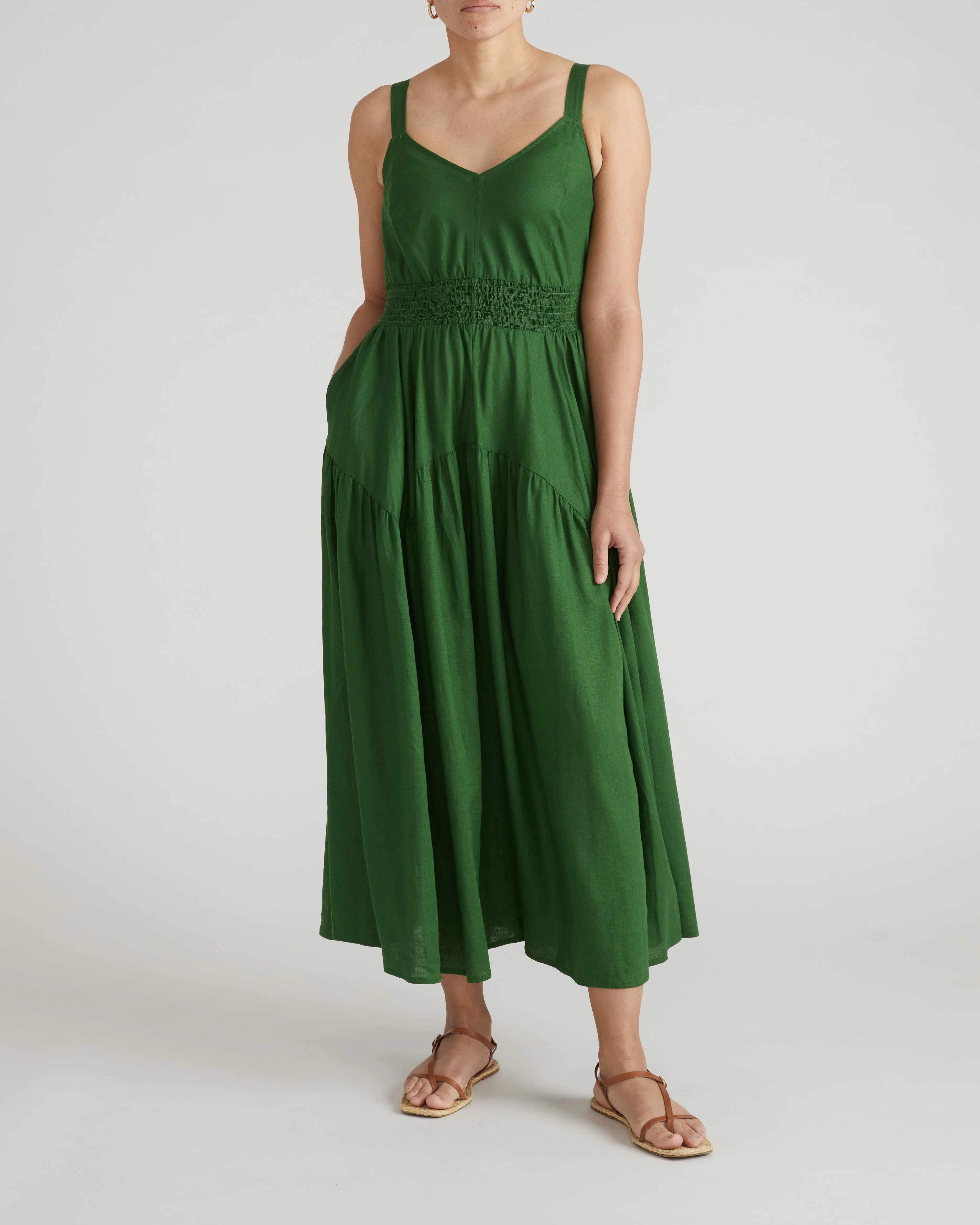 Ruby Smocked Linen Blend Sundress - Jardin - Image 4