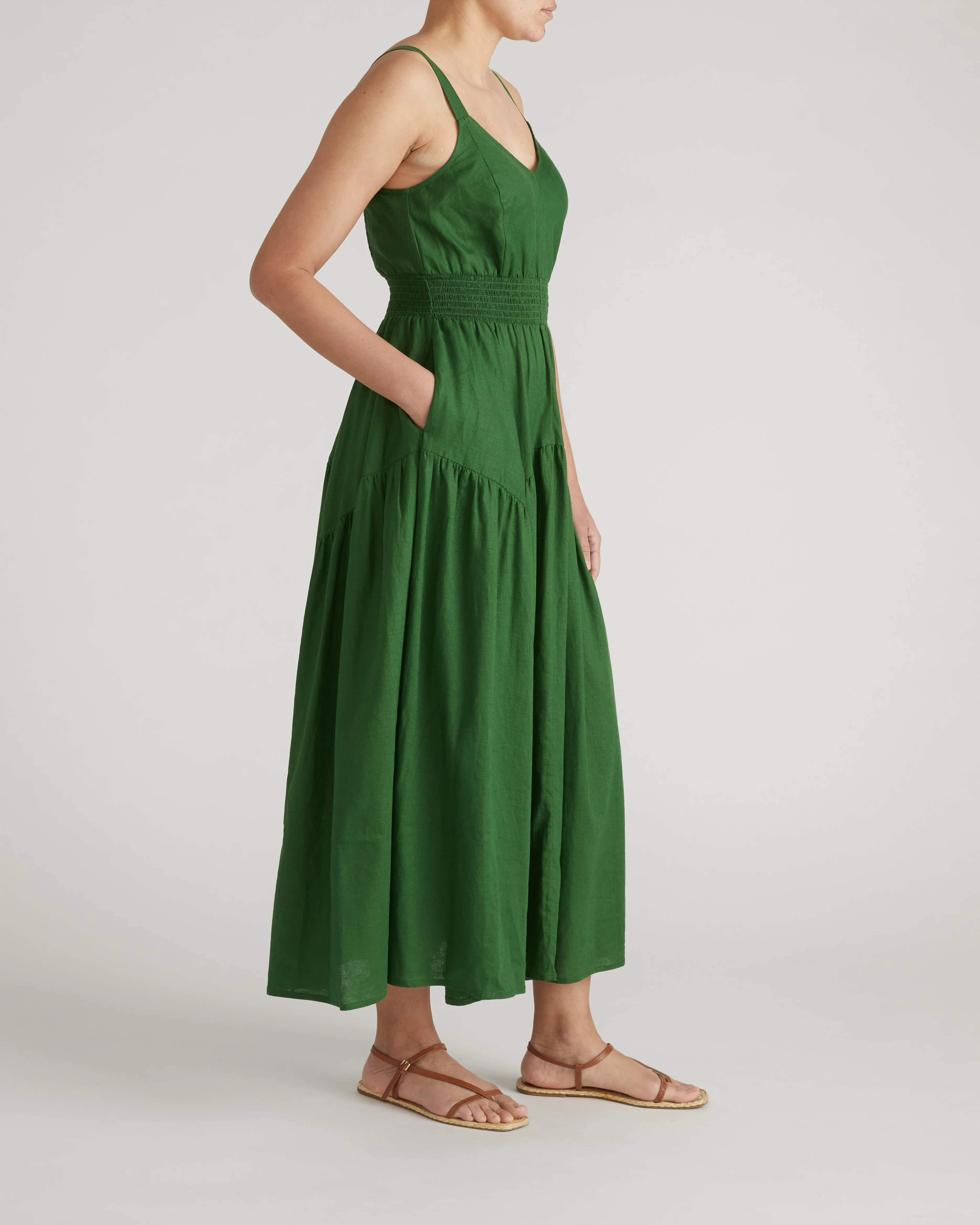 Ruby Smocked Linen Blend Sundress - Jardin - Image 5