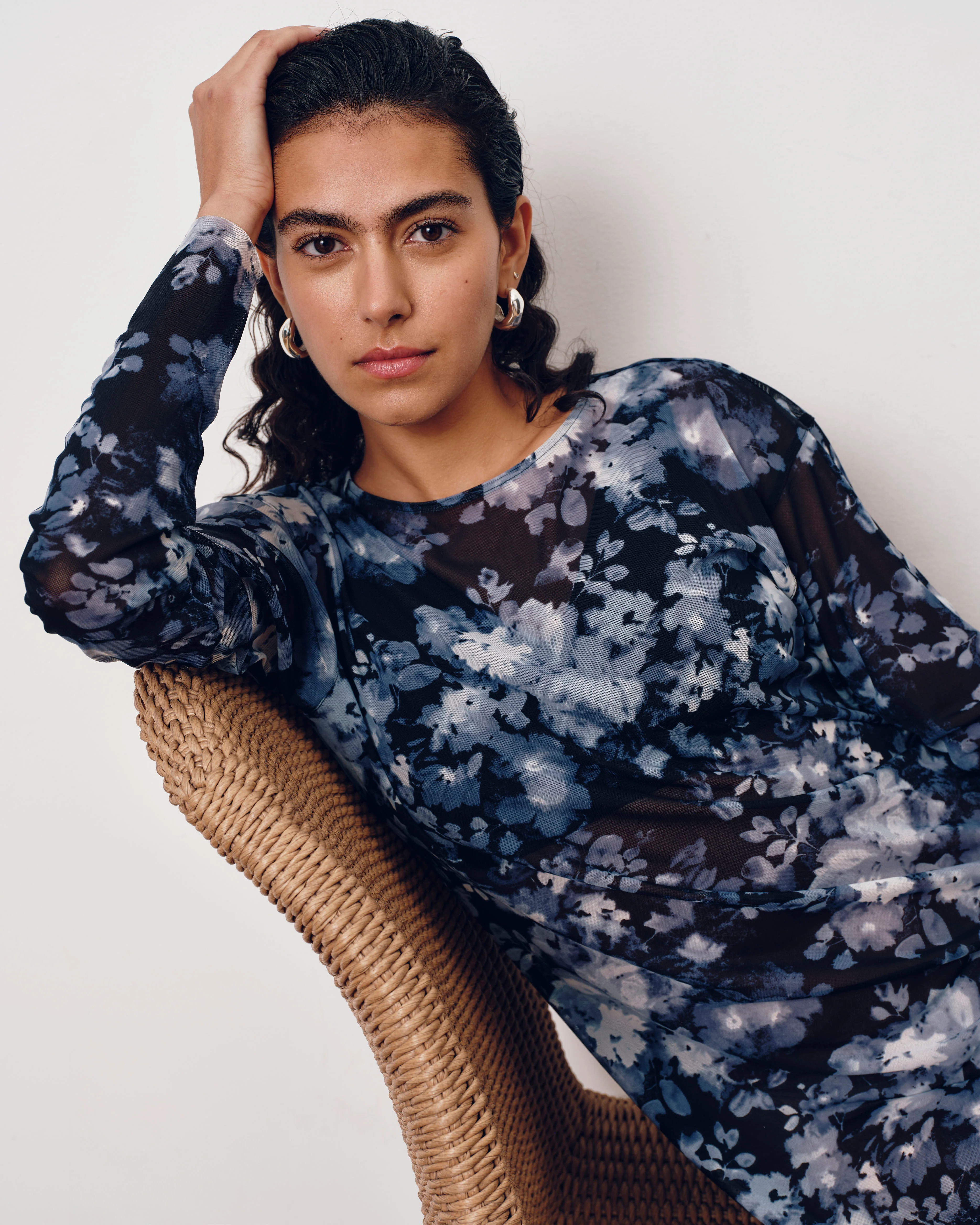Thames Fog Dress - Tumbling Bouquet Print - Image 2