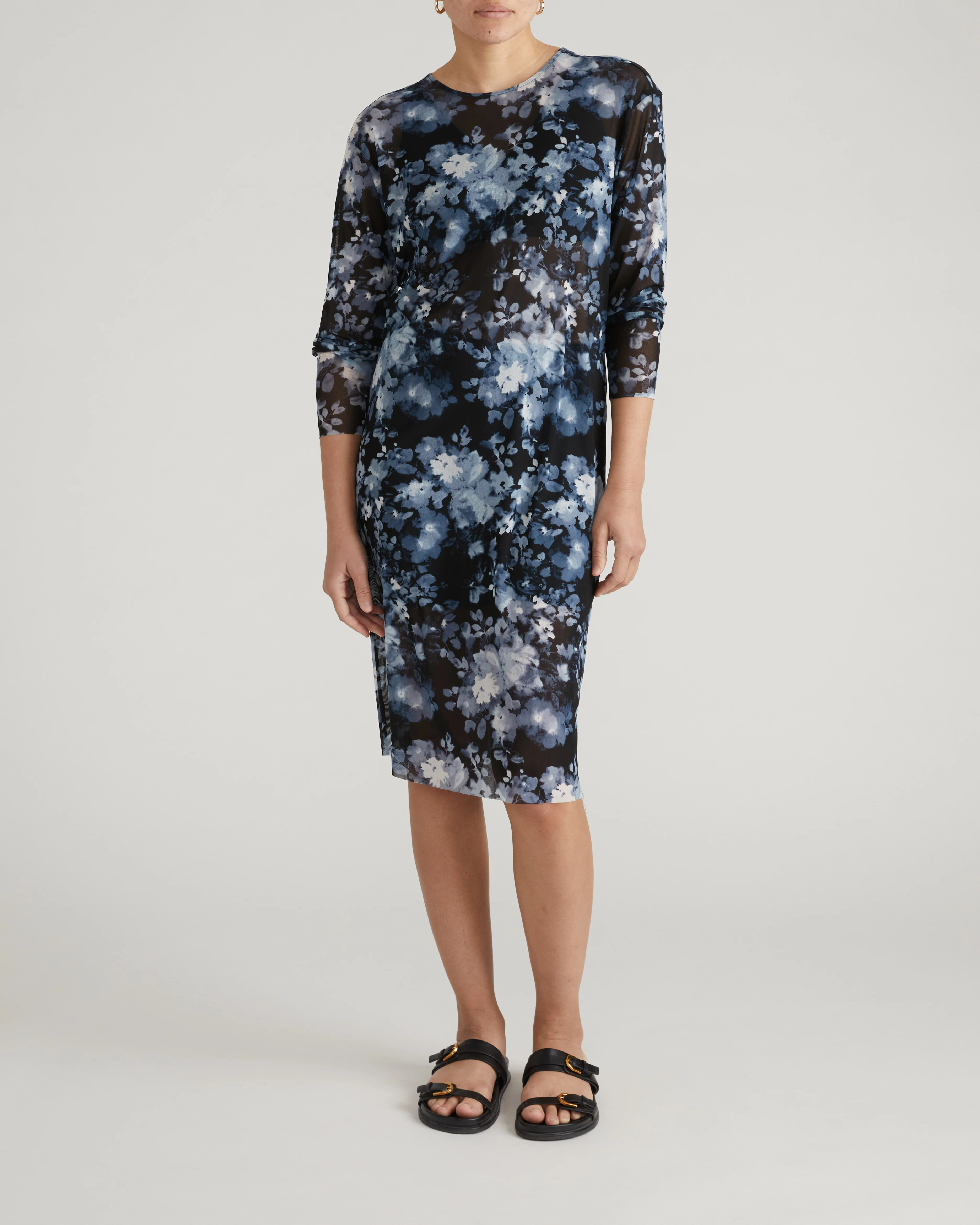 Thames Fog Dress - Tumbling Bouquet Print - Image 4